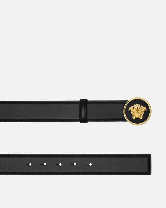 La Medusa Leather Belt 12034 Blackgold Women Versace Belts