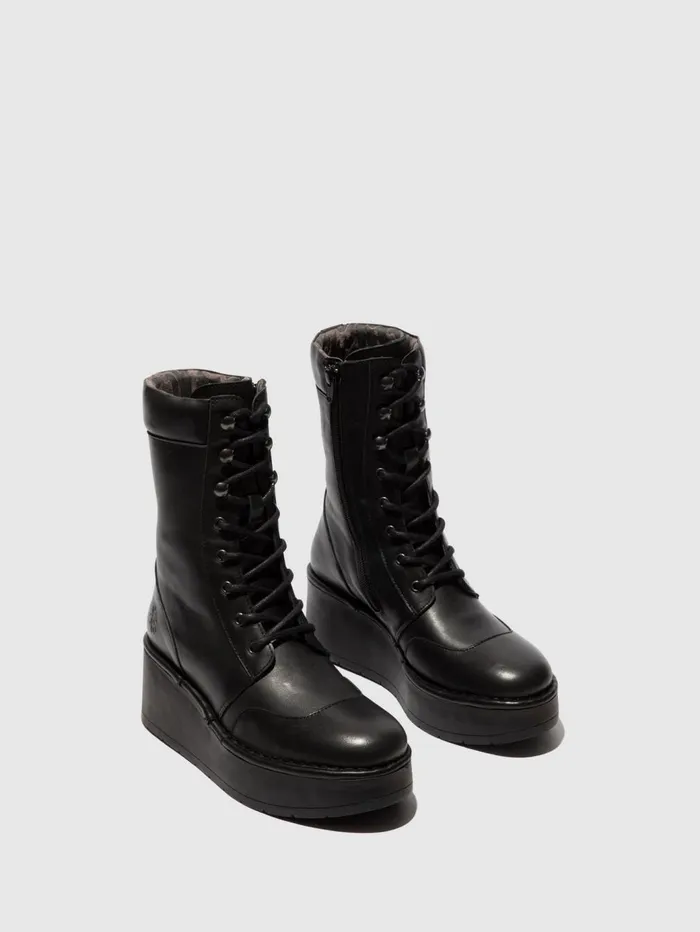 Laceup Boots HITT258FLY BLACK Women Fly London Boots