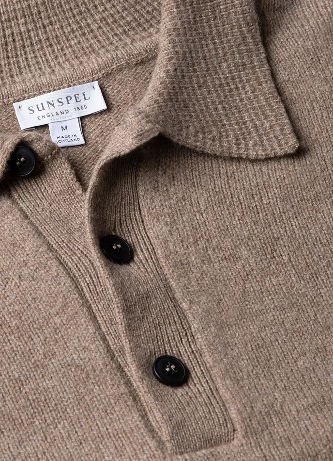 Lambswool Polo Shirt Sandstone Men Knitwear ussunspel