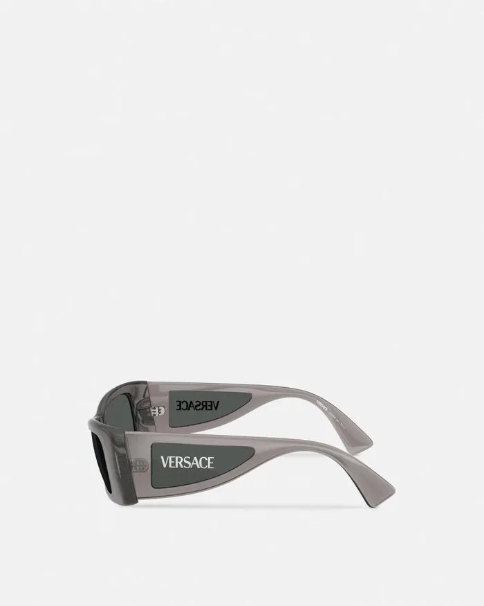 Lens Logo Sunglasses Gray Women Versace Sunglasses