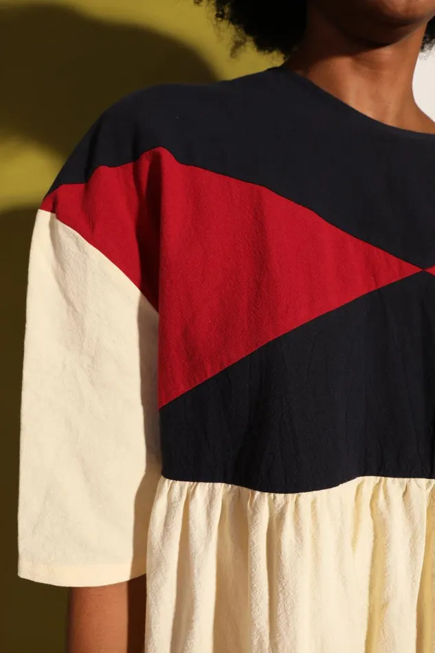 LF Markey Dresses Women Eames Dress Ecru Patchwork