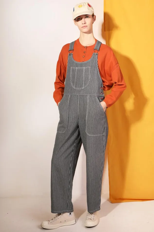 LF Markey Dungarees Women Bryson Dungaree Indigo Stripe