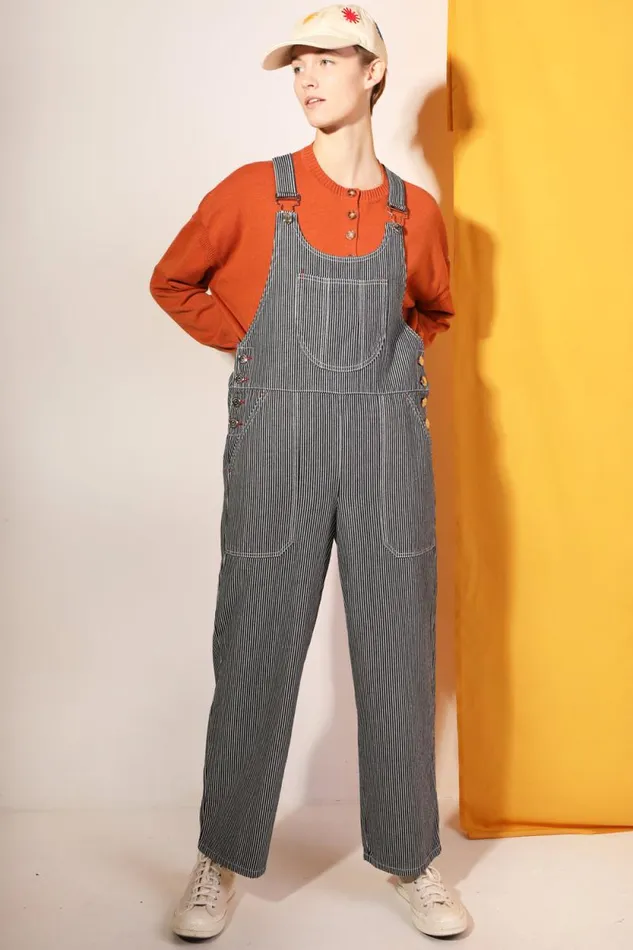 LF Markey Dungarees Women Bryson Dungaree Indigo Stripe