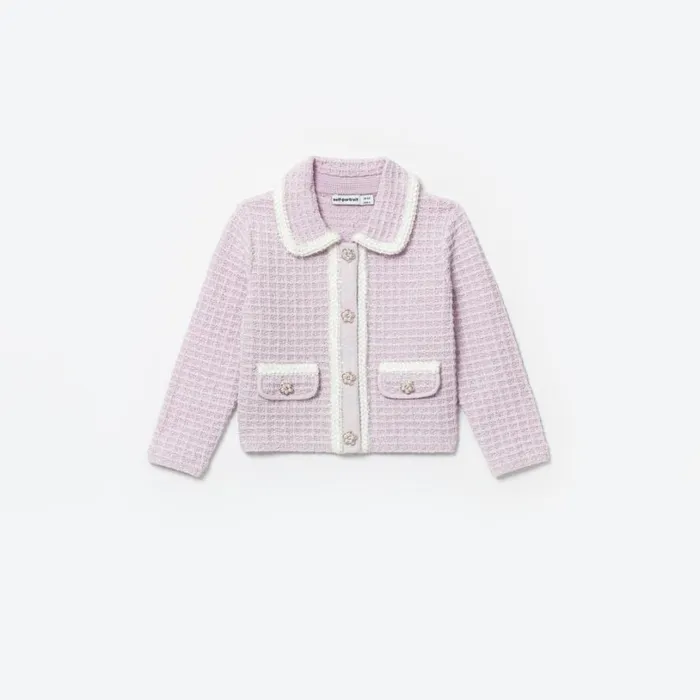 Lilac Knit Cardigan Kids Self Portrait Knitwear