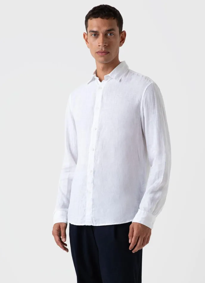 Linen Shirt White Men SUNSPEL Shirts