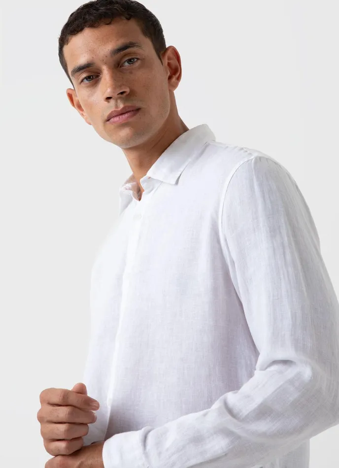 Linen Shirt White Men SUNSPEL Shirts