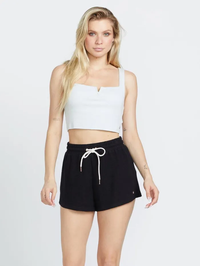Lived In Lounge Fleece Shorts 8211 Black Womens Volcom Bottoms