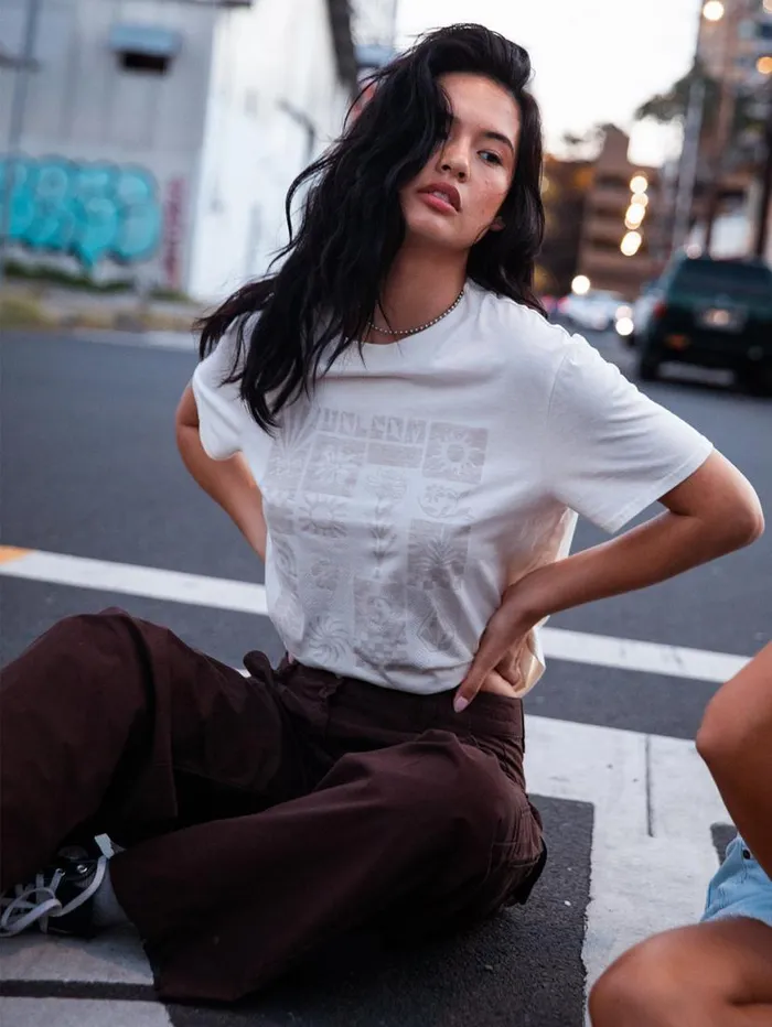 Lock It Up Tee 8211 Bone Womens Volcom Tops