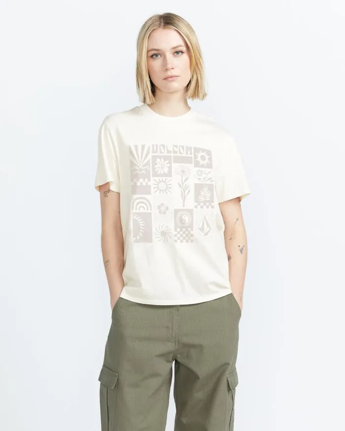 Lock It Up Tee 8211 Bone Womens Volcom Tops