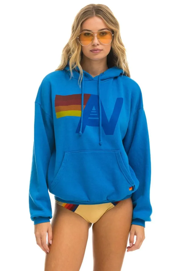 Logo Pullover Relaxed Hoodie 8211 Ocean WomenMen Aviator Nation Hoodies