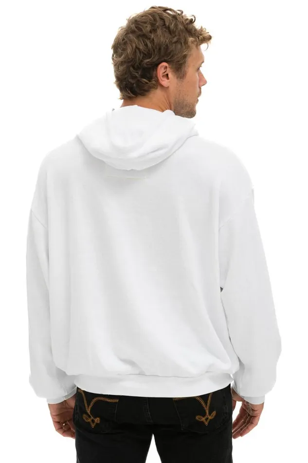 Logo Pullover Relaxed Hoodie 8211 White WomenMen Aviator Nation Hoodies