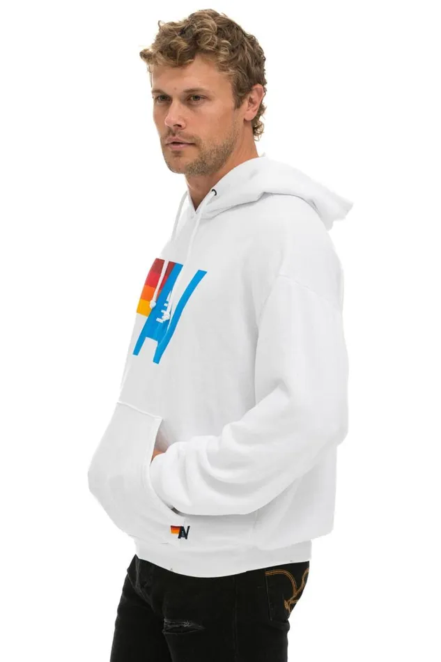 Logo Pullover Relaxed Hoodie 8211 White WomenMen Aviator Nation Hoodies