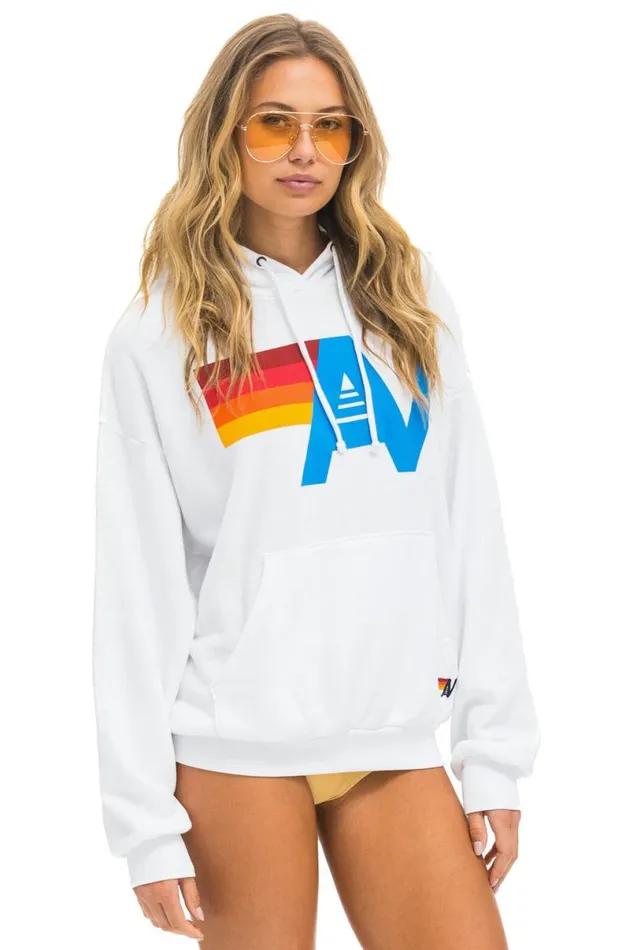 Logo Pullover Relaxed Hoodie 8211 White WomenMen Aviator Nation Hoodies