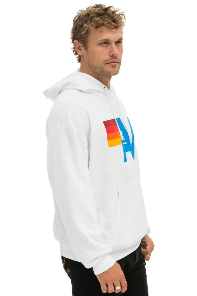 Logo Pullover Relaxed Hoodie 8211 White WomenMen Aviator Nation Hoodies