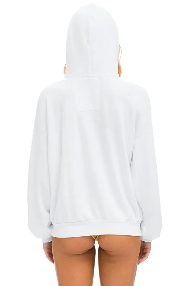 Logo Pullover Relaxed Hoodie 8211 White WomenMen Aviator Nation Hoodies
