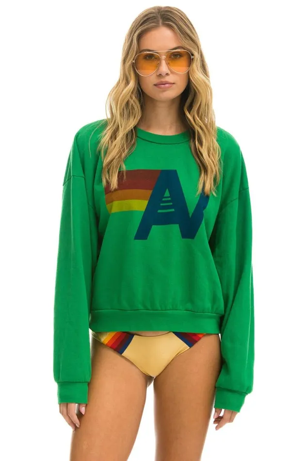Logo Relaxed Crew Sweatshirt 8211 Kelly Green WomenMen Aviator Nation Sweatshirts Logo Relaxed Crew Sweatshirt 8211 Kelly Green WomenMen Aviator Nation Sweatshirts