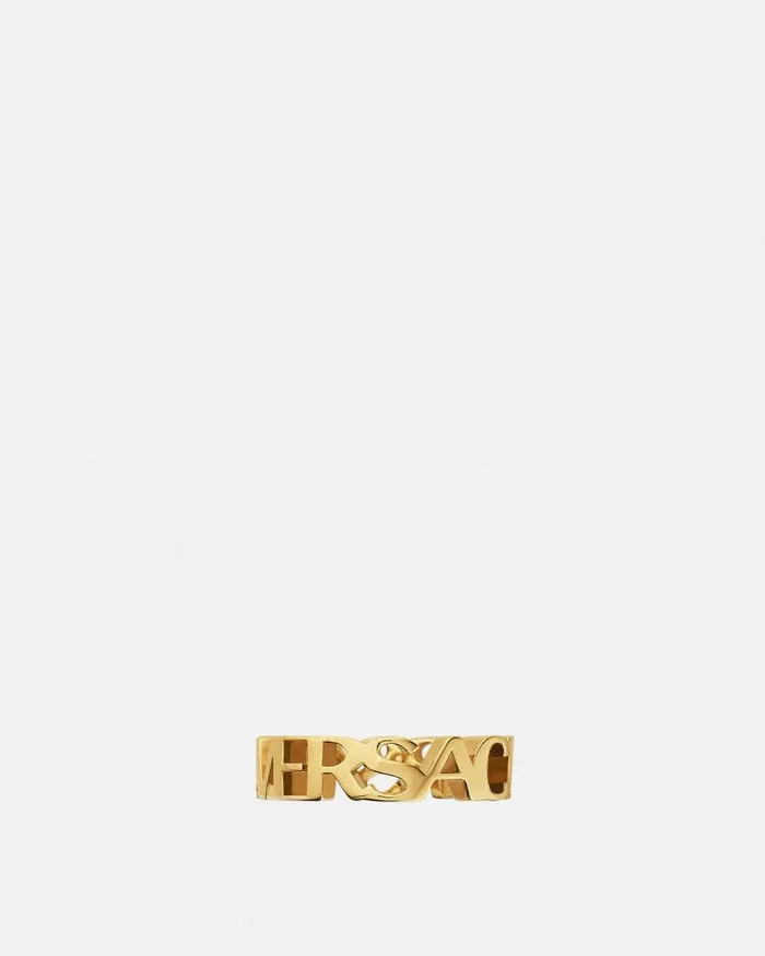 Logo Ring Light Gold WomenMen Versace Rings