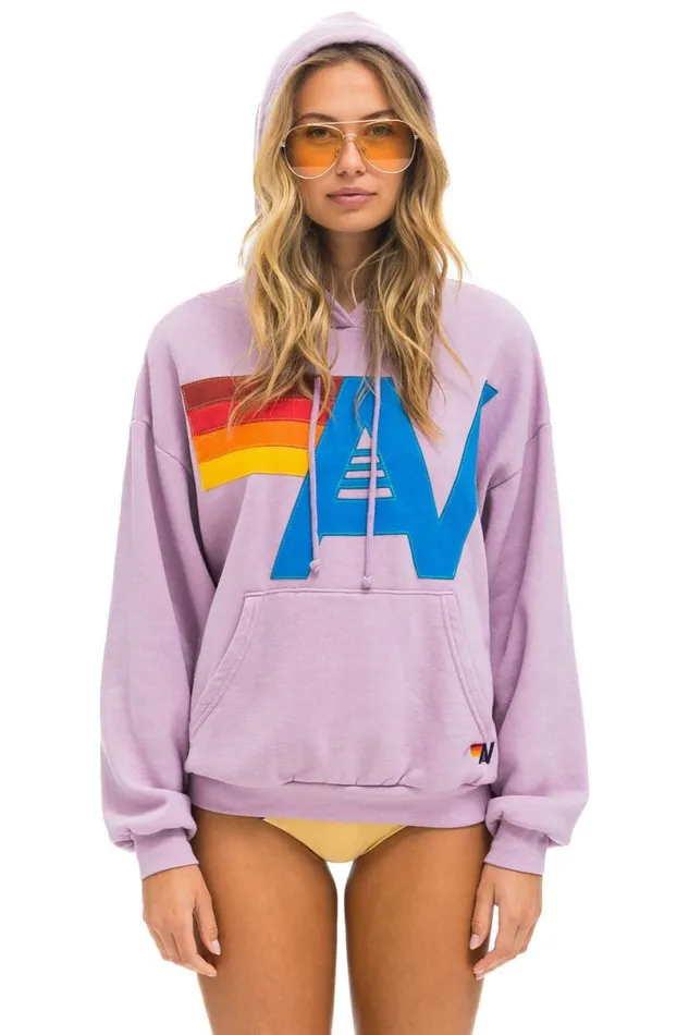 Logo Stitch Pullover Relaxed Hoodie 8211 Mauve WomenMen Aviator Nation Hoodies Logo Stitch Pullover Relaxed Hoodie 8211 Mauve WomenMen Aviator Nation Hoodies