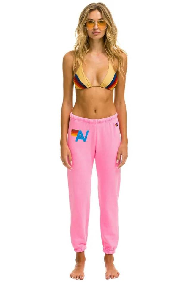 Logo Sweatpants 8211 Neon Pink Women Aviator Nation Sweatpants
