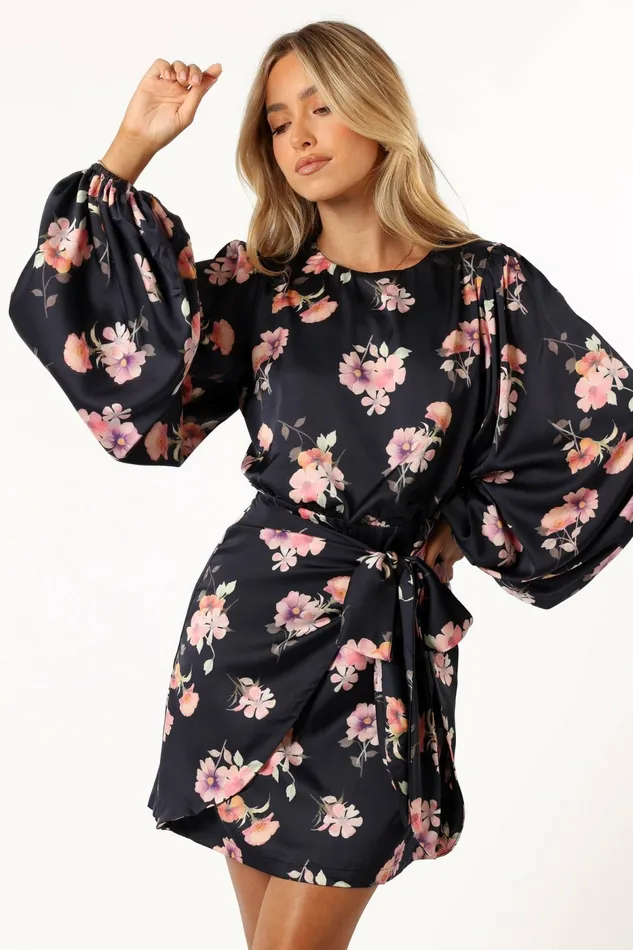 Long Sleeve Dresses Emillia Dress Dark Floral 8211 Petal and Pup Women