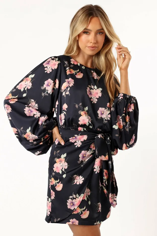 Long Sleeve Dresses Emillia Dress Dark Floral 8211 Petal and Pup Women