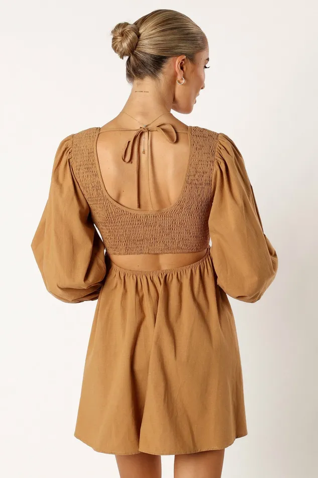 Long Sleeve Dresses Women Gayle Long Sleeve Mini Dress Mustard Petal and Pup