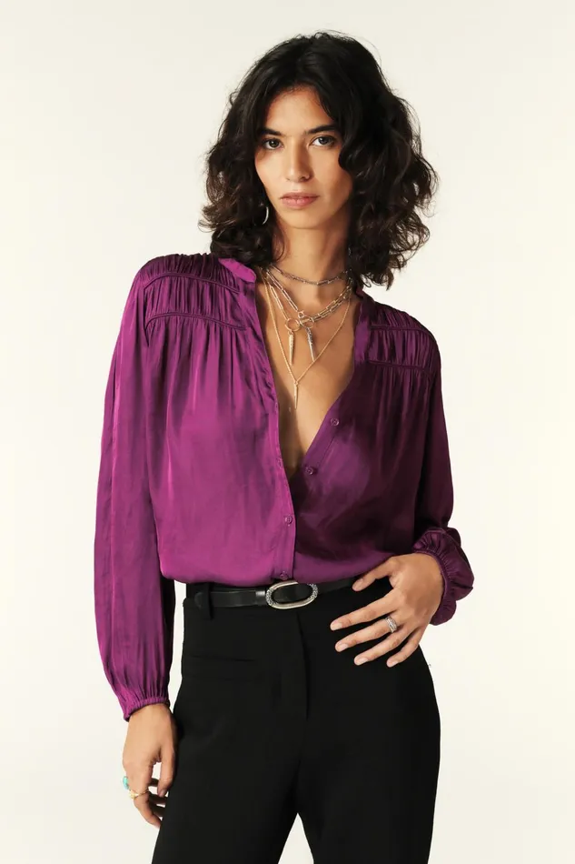 LongSleeve Shirt Cessia Purple Women Baandsh Tops and Shirts