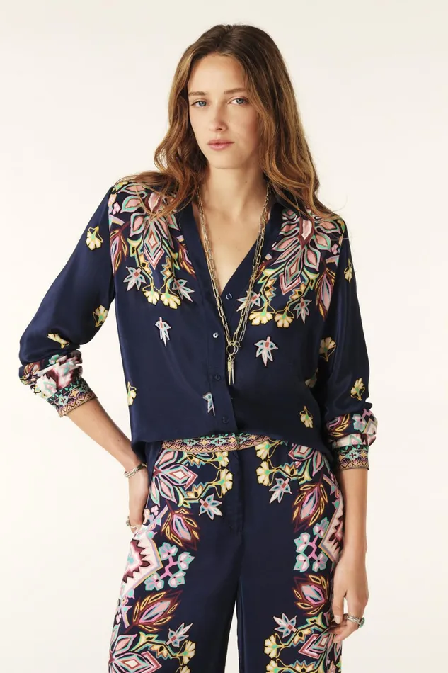 LongSleeve Shirt Loryane Blue Women Baandsh Tops and Shirts