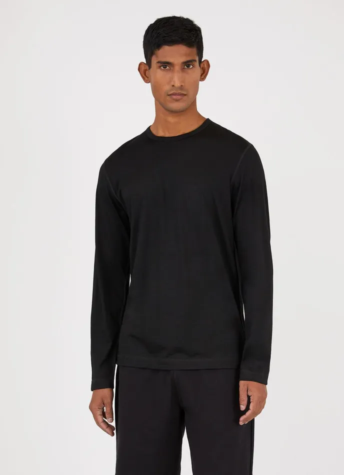 Long Sleeve Thermal Merino Tshirt Black Men SUNSPEL Activewear