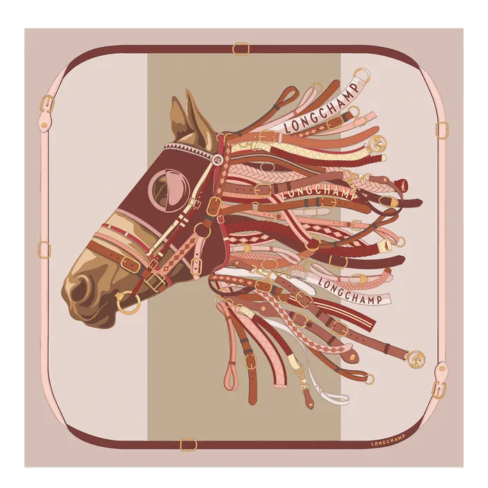 Longchamp Tte de cheval Silk scarf 90 Ballerina Women Silk Scarves