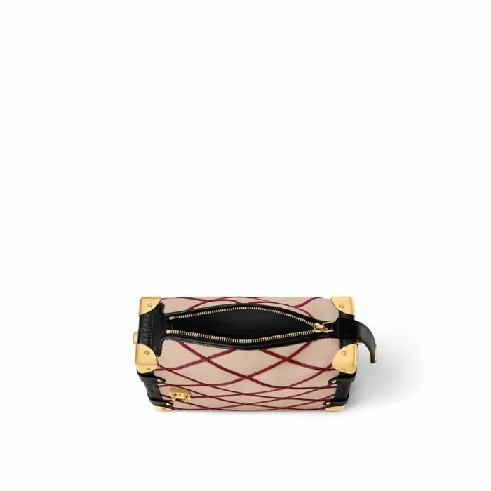 Louis Vuitton M24403 Side Trunk MM Malletage BeigeRed 8211 Louis Vuitton Handbag Store Women Louis Vuitton Trunk Bag