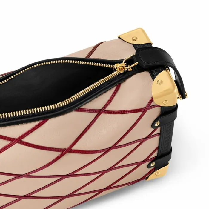 Louis Vuitton M24403 Side Trunk MM Malletage BeigeRed 8211 Louis Vuitton Handbag Store Women Louis Vuitton Trunk Bag