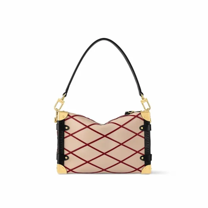 Louis Vuitton M24403 Side Trunk MM Malletage BeigeRed 8211 Louis Vuitton Handbag Store Women Louis Vuitton Trunk Bag