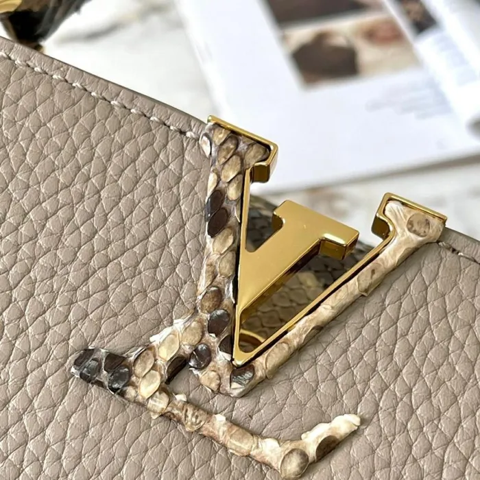 Louis Vuitton N82068 Capucines BB Steeple Gray 8211 Louis Vuitton Handbag Store Women Louis Vuitton Capucines Bag