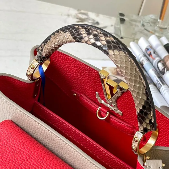 Louis Vuitton N82068 Capucines BB Steeple Gray 8211 Louis Vuitton Handbag Store Women Louis Vuitton Capucines Bag