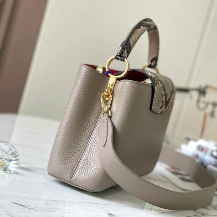 Louis Vuitton N82068 Capucines BB Steeple Gray 8211 Louis Vuitton Handbag Store Women Louis Vuitton Capucines Bag