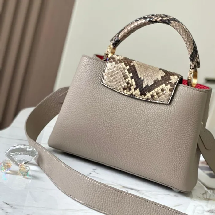 Louis Vuitton N82068 Capucines BB Steeple Gray 8211 Louis Vuitton Handbag Store Women Louis Vuitton Capucines Bag