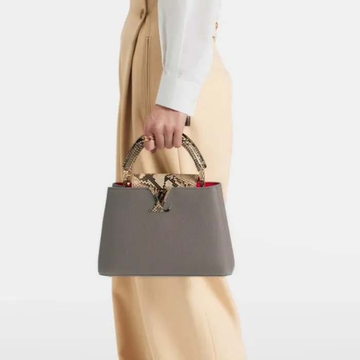Louis Vuitton N82068 Capucines BB Steeple Gray 8211 Louis Vuitton Handbag Store Women Louis Vuitton Capucines Bag