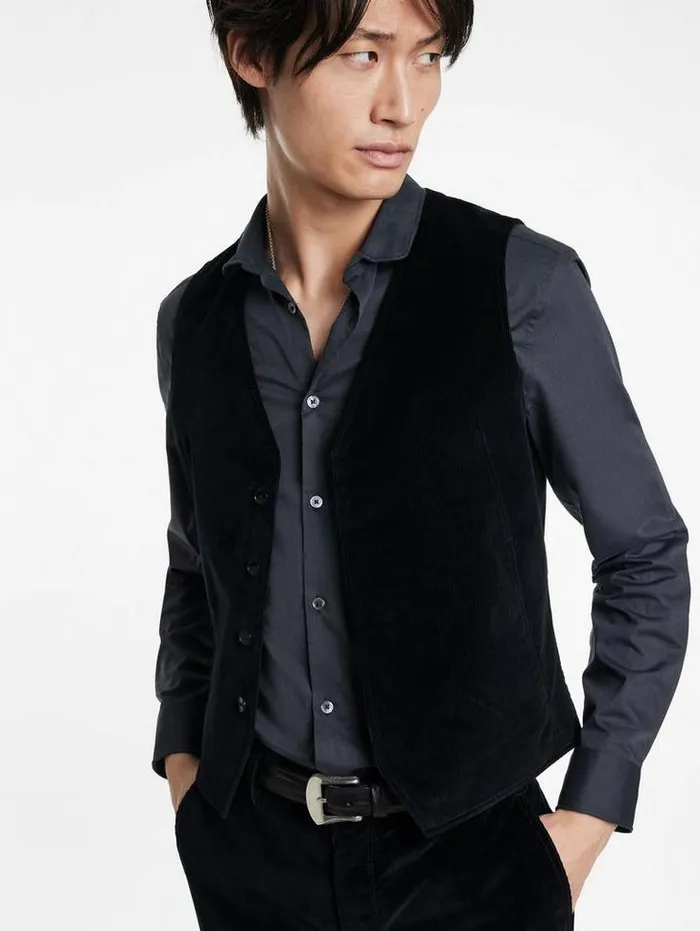 LOWA VEST Black Men John Varvatos Suit Jackets