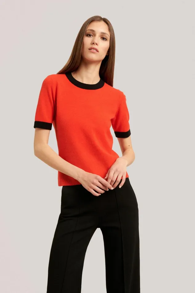 Luisa Spagnoli Tops And TShirts Women Culturale Orangeblack