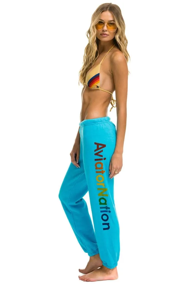 Malibu Sweatpant 8211 Neon Blue Women Aviator Nation Sweatpants
