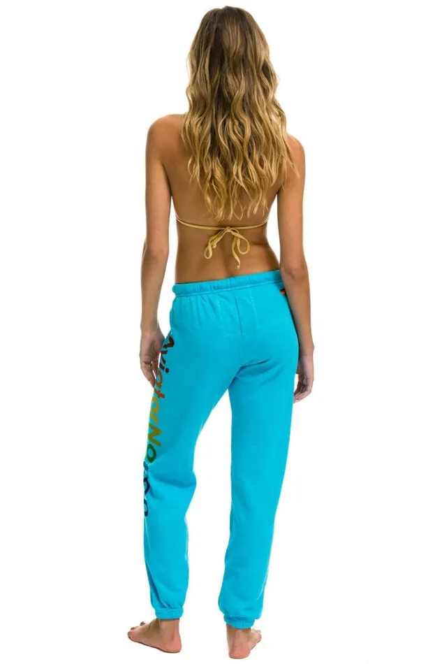 Malibu Sweatpant 8211 Neon Blue Women Aviator Nation Sweatpants