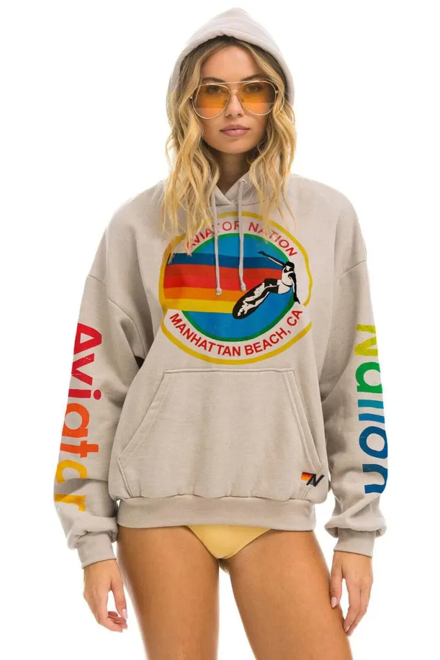 Manhattan Beach Relaxed Pullover Hoodie 8211 Sand WomenMen Aviator Nation Hoodies Manhattan Beach Relaxed Pullover Hoodie 8211 Sand WomenMen Aviator Nation Hoodies