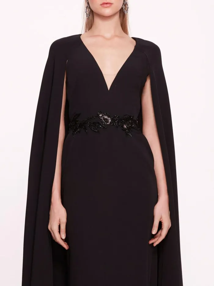 Marchesa Marchesa Notte Embroidered Belt Kaftan Black 8211 Women