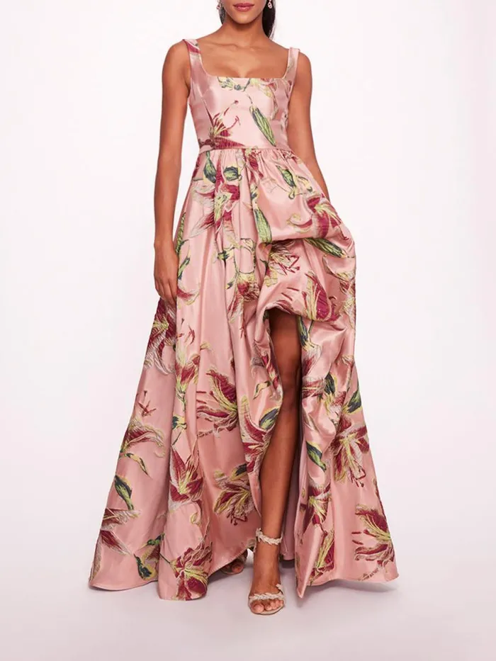 Marchesa Marchesa Notte Square Neck Drape Ballgown Pink 8211 Women