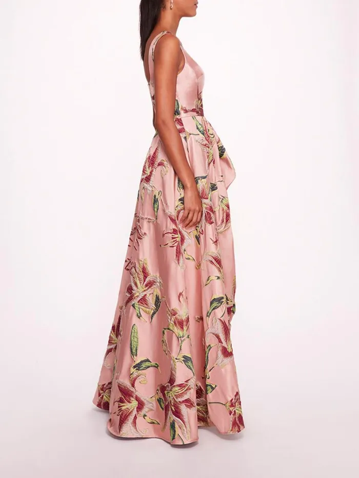 Marchesa Marchesa Notte Square Neck Drape Ballgown Pink 8211 Women