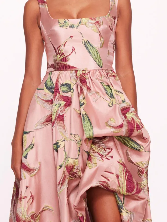 Marchesa Marchesa Notte Square Neck Drape Ballgown Pink 8211 Women