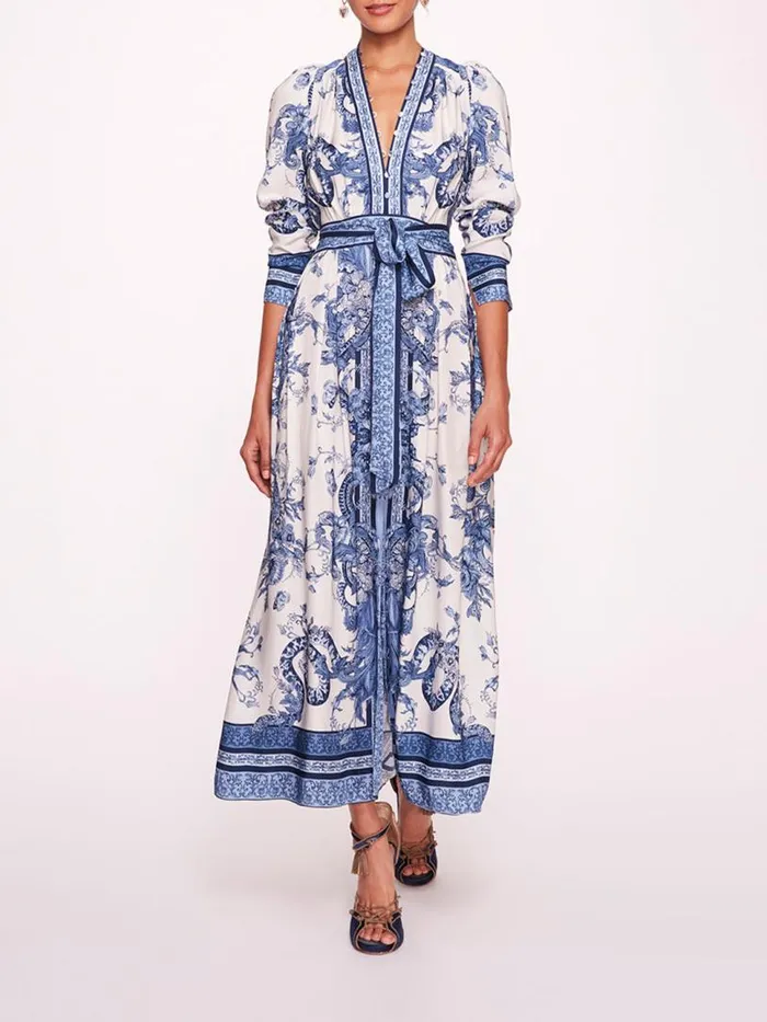 Marchesa Marchesa Rosa Ivy Maxi Dress Blue Multi 8211 Women