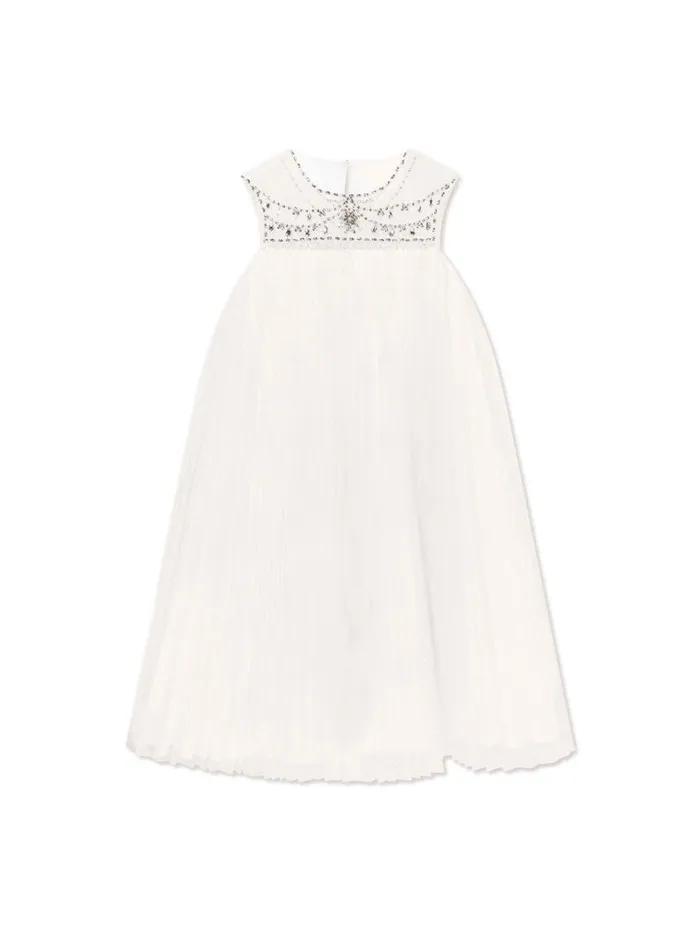 Marchesa Midi Dresses JewelEmbellished Tulle Dress Cream 8211 Kids