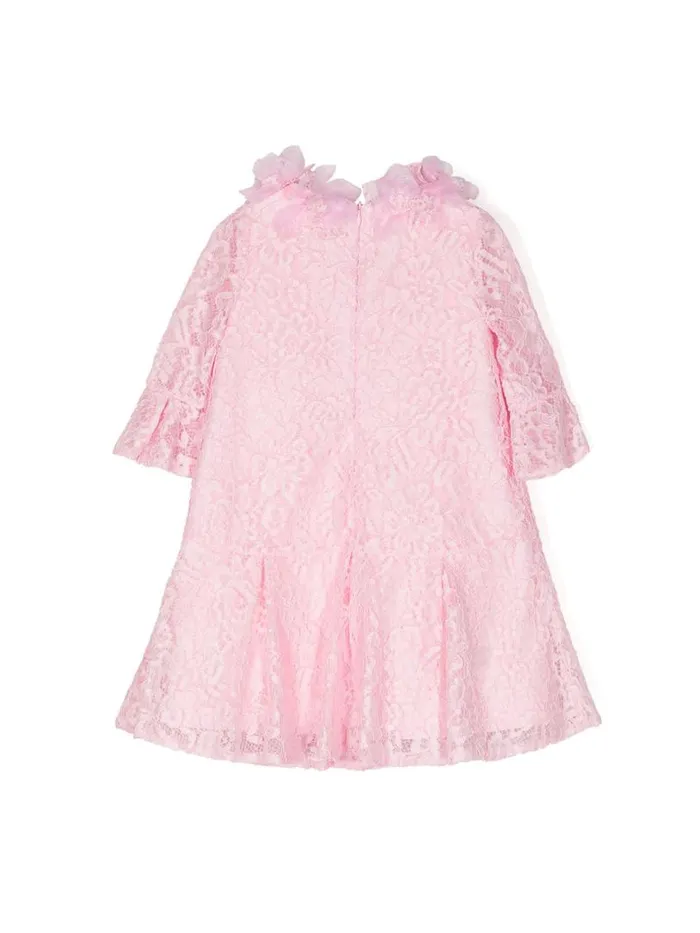 Marchesa Midi Dresses VolantEmbroidered Lace Dress Pink 8211 Kids